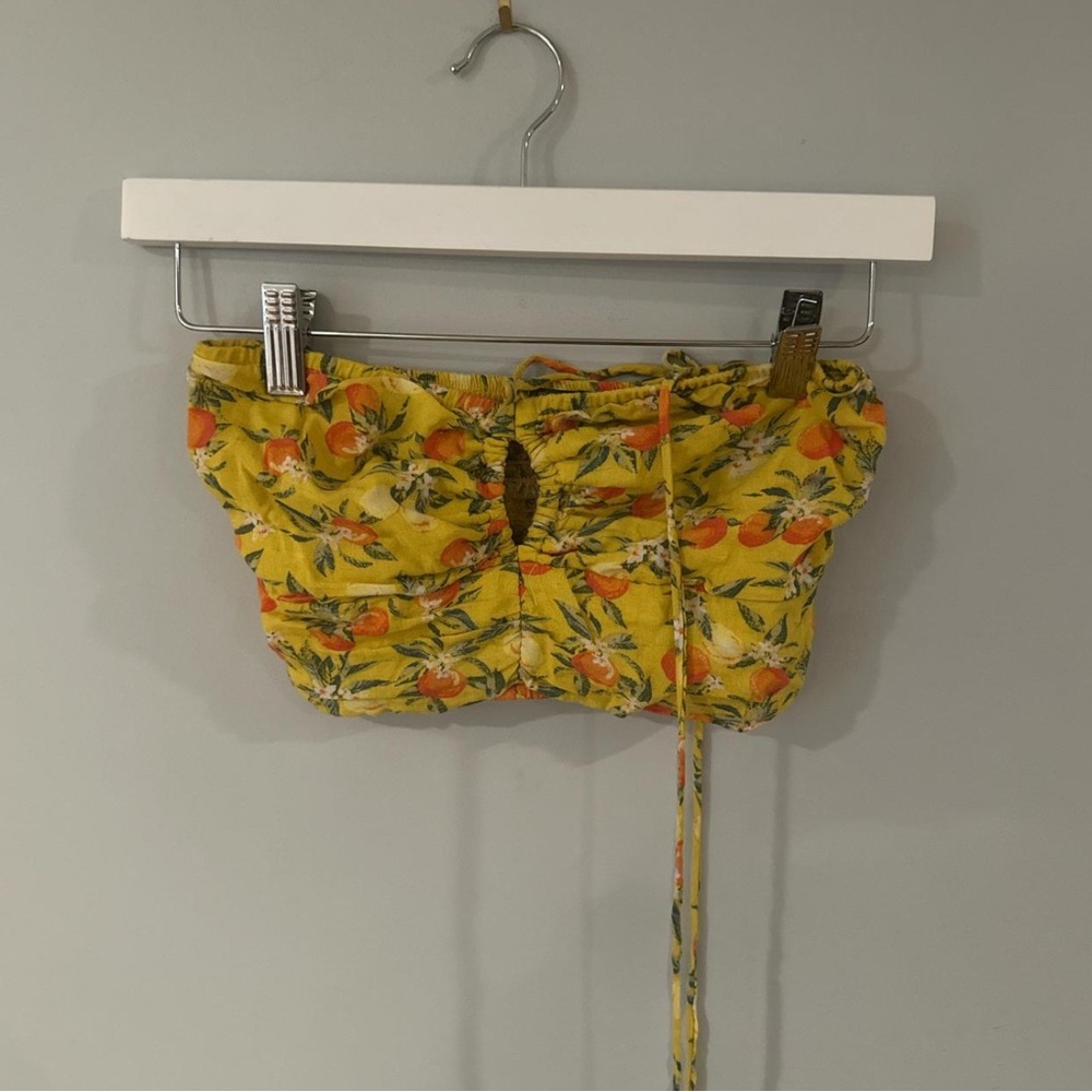Wild Fable Yellow Floral Crop Top